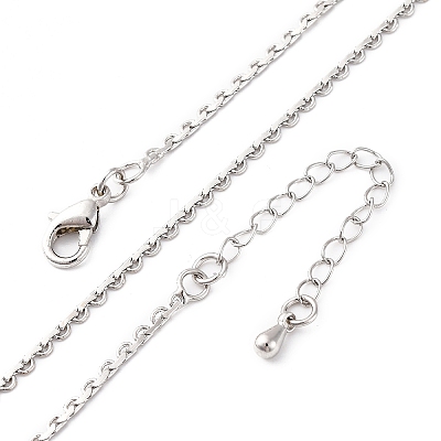 Brass Link Chain Necklaces for Women NJEW-D302-13P-1