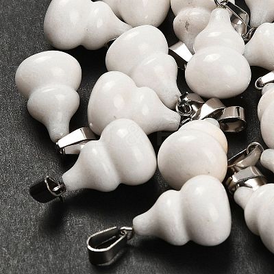 Natural White Jade Pendants G-B127-03P-14-1