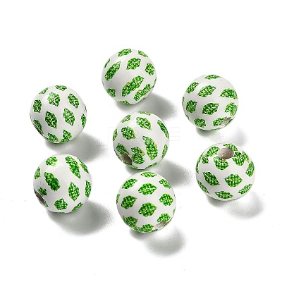 St. Patrick's Day Series Printed Schima Wood European Beads WOOD-V002-01A-1