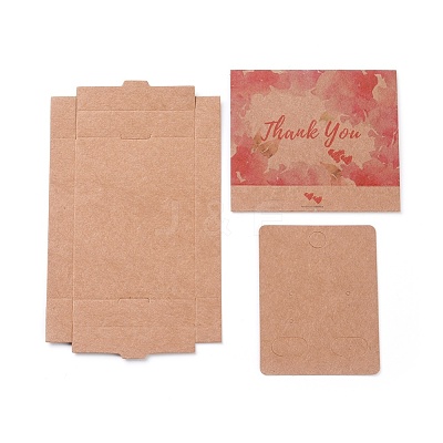 Kraft Paper Boxes and Earring Jewelry Display Cards CON-L015-B03-1