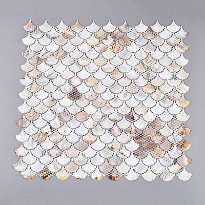 Natural Freshwater Shell Mosaic Tile Cabochons SHEL-Q029-03-1