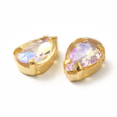Moonlight Effect Teardrop Sew on Rhinestone GLAA-P055-03B-G02-1