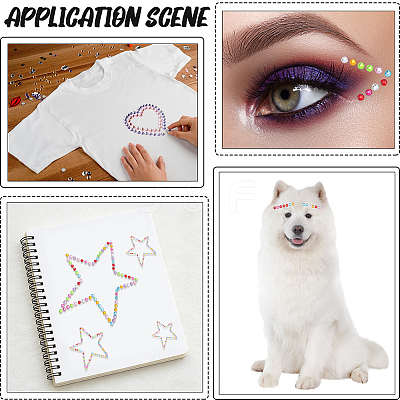4 Sheets 4 Styles Acrylic Self Adhesive Stickers DIY-GF0014-71A-1