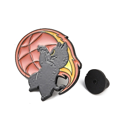 Cat with Basketball Sport Enamel Pins JEWB-I052-05EB-04-1