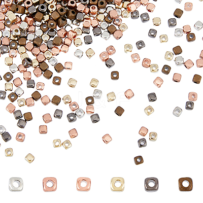 2400Pcs 6 Colors Electroplated CCB Plastic Spacer Beads FIND-HY0001-92-1