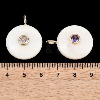 Brass Cubic Zirconia Pendants SH-CBA3786-01G-1