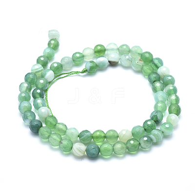 Natural Striped Agate/Banded Agate Beads G-J371-11-6mm-1