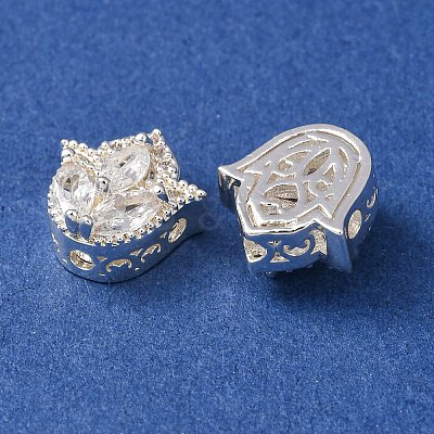 Brass Micro Pave Clear Cubic Zirconia Beads CU-CBAEC99-29S-1