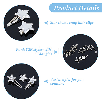 Alloy Alligator Hair Clips OHAR-HS0001-02-1