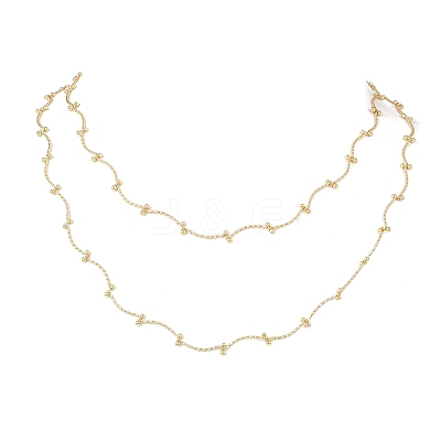 Brass Double Layer Necklaces NJEW-JN05388-1