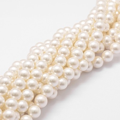 Shell Pearl Bead Strands BSHE-L026-03-8mm-1
