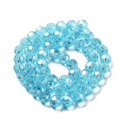 Electroplate Transparent Glass Beads Strands EGLA-A035-T8mm-A08-1