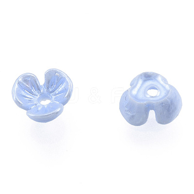 Resin Imitation Pearl Bead Caps RESI-N036-01A-01-1