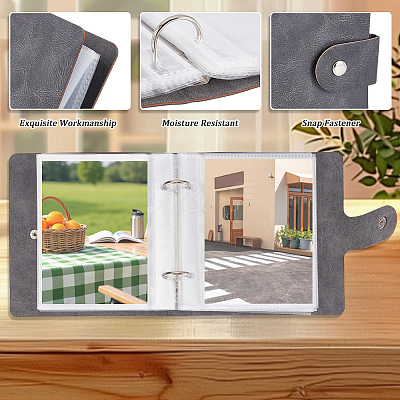 5 Inch PU Leather Cover Garden Seed Storage Organizer 2-Ring Binder Album AJEW-SP0004-72B-1