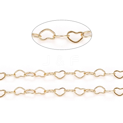 Brass Heart Link Chains CHC-D026-15B-G-1
