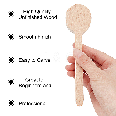 4Pcs Beechwood Spoon Mold DIY-GF0005-09-1