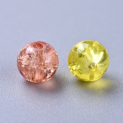 Baking Paint Crackle Glass Beads DGLA-X0006-6mm-12-1
