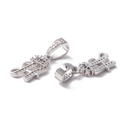 Eco-Friendly Brass Micro Pave Cubic Zirconia Pendants KK-K265-01P-H-1