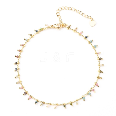 Natural Multicolor Tourmaline Charm Bracelets BJEW-JB05970-1