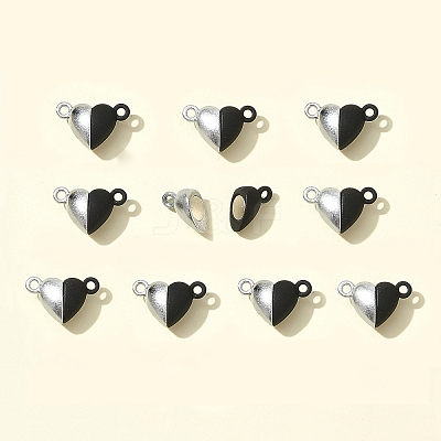 10 Sets Alloy Heart Magnetic Clasps FIND-FS0003-25-1