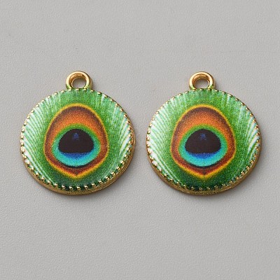 Printed Alloy Enamel Pendants FIND-WH0148-418B-1-1