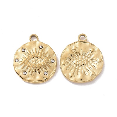 304 Stainless Steel Micro Pave Clear Cubic Zirconia Pendants STAS-J400-27G-1