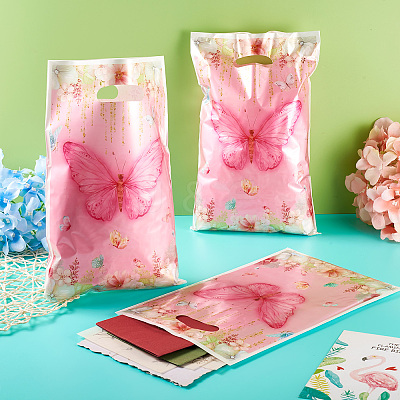 10Pcs Rectangle with Butterfly Pattern Paper Gift Bags CARB-TAC0002-04-1