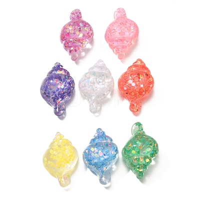 Transparent Marine Organism Resin Cabochons RESI-H035-05C-1