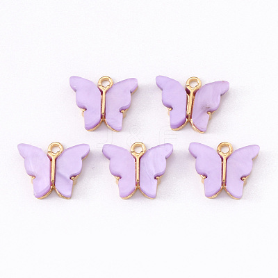 Alloy Acrylic Pendants ENAM-R136-01B-1
