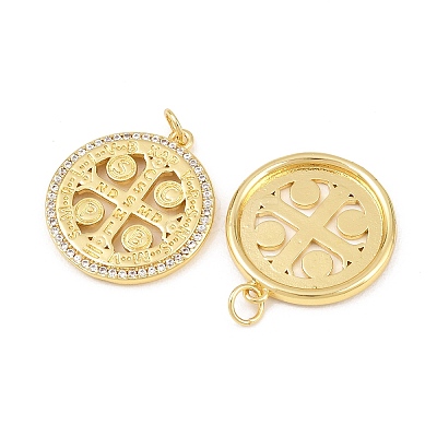 Brass Micro Pave Cubic Zirconia Pendants KK-E091-08G-1