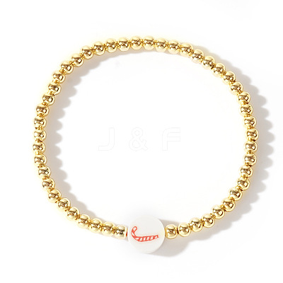 Christmas Brass Beaded Stretch Bracelets DP1194-4-1