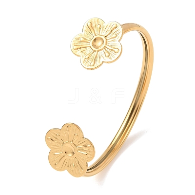 304 Stainless Steel Open Cuff Bangles BJEW-F546-01A-G-1
