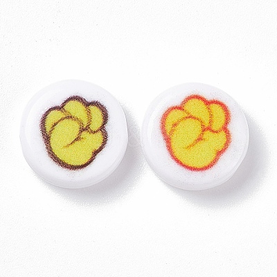 Opaque Printed Acrylic Beads SACR-F004-01A-1