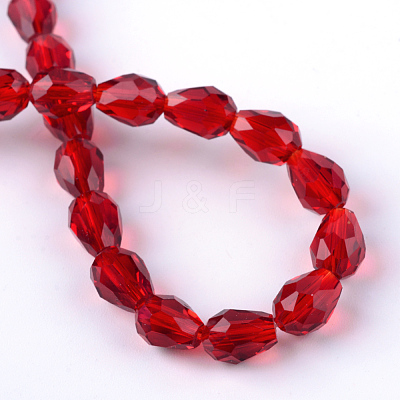 Transparent Glass Bead Strands X-GLAA-R024-6x8mm-03-1