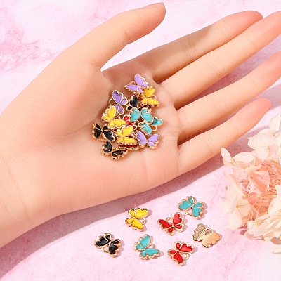 20Pcs 5 Colors Alloy Enamel Charms ENAM-YW0002-04-1