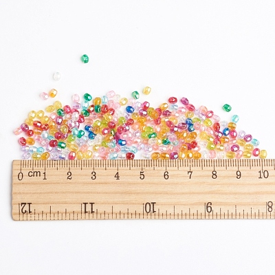 Mixed Color Plating Faceted Round Acrylic Spacer Beads X-PL400-1