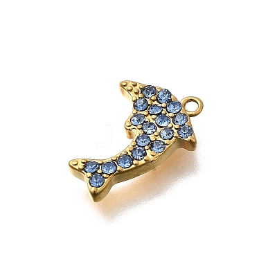 304 Stainless Steel Micro Pave Cubic Zirconia Pendants STAS-Z160-01G-02A-1