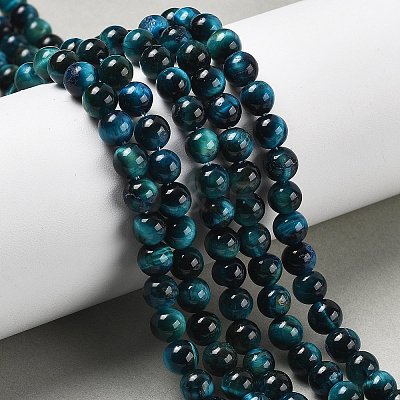 Grade AB Natural Tiger Eye Beads Strands G-B133-A02-6MM-07-1