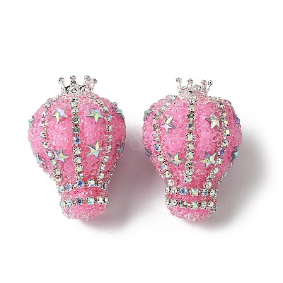 Crown Hot Air Balloon Acrylic Rhinestone Beads OACR-S048-03B-1