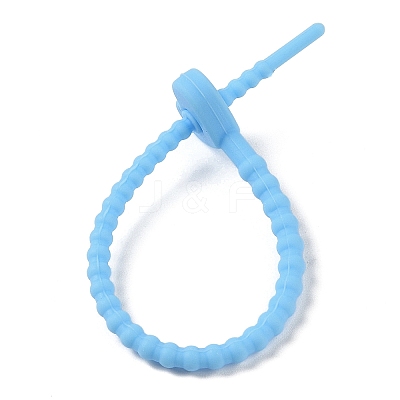 Heart Shape Silicone Cable Zip Ties AJEW-C034-02C-1