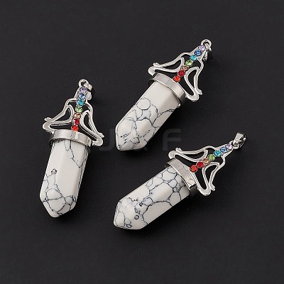 Synthetic Howlite Big Pointed Pendants G-I342-01P-11-1