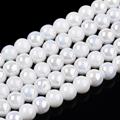 Electroplate Opaque Glass Beads Strands X-GLAA-T032-P4mm-AB02-1