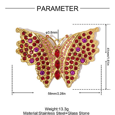 304 Stainless Steel with Rhinestone Big Pendants RB-OY001-29G-02-1