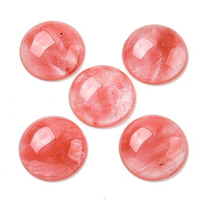Cherry Quartz Glass Cabochons G-C115-02B-04-1