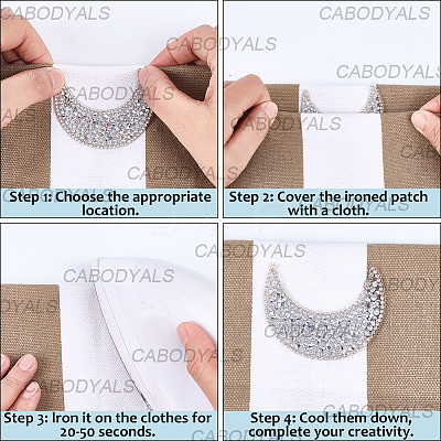 Resin Rhinestone Hotfix Rhinestone Iron on/Sew on Cloth Patches DIY-WH20063-030E-1
