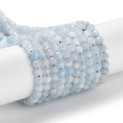 Natural Aquamarine Beads Strands G-J400-E18-01-1