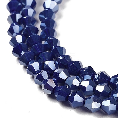 Opaque Solid Color Electroplate Glass Beads Strands GLAA-F029-P4mm-A10-1