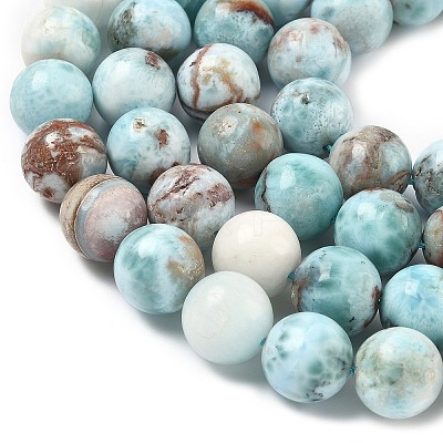Natural Larimar Beads Strands G-C264-A01-12mm-1