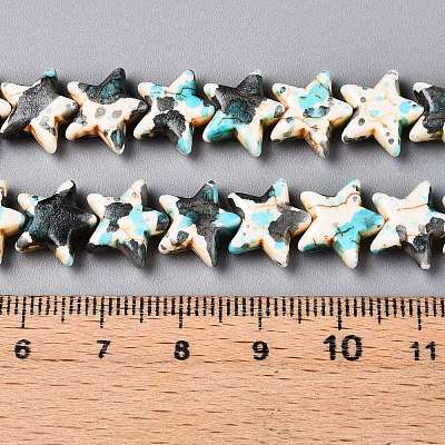 Spray Painted Synthetic Turquoise Beads Strands LS-UNKW-T001-11H-1