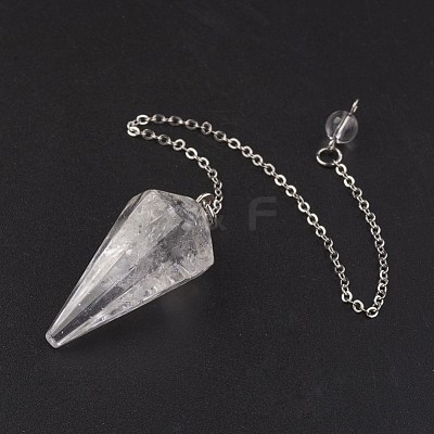 Natural Quartz Crystal Hexagonal Pointed Dowsing Pendulums X-G-G956-D10-FF-1